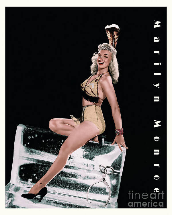 Marilyn Monroe Poster featuring the photograph Marilyn as the squaw by Franchi Torres - FT imagens