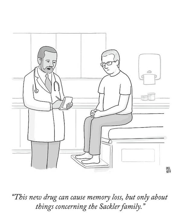 “this New Drug Can Cause Memory Loss Poster featuring the drawing Memory Loss by Paul Noth