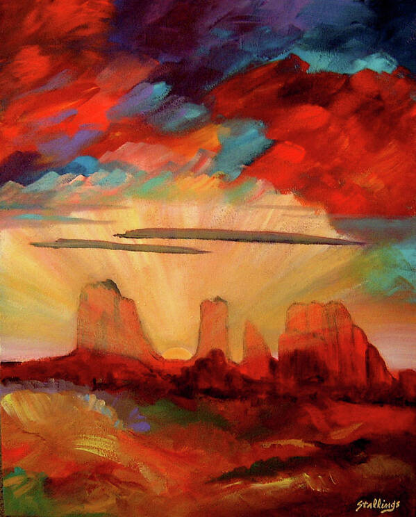 Landscape Poster featuring the painting Mesa Song by Jim Stallings