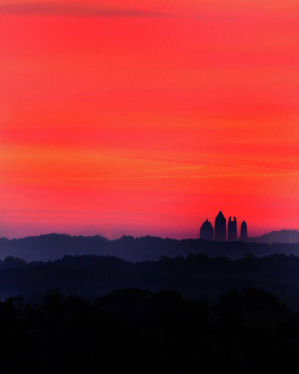 Sunrise Poster featuring the photograph Midtown Atlanta Sunrise by Karen Cox