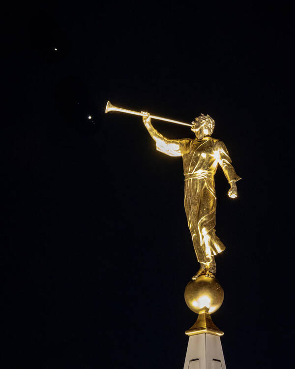 Christmas Star Poster featuring the photograph Moroni and The Christmas Star by Steve Ferro