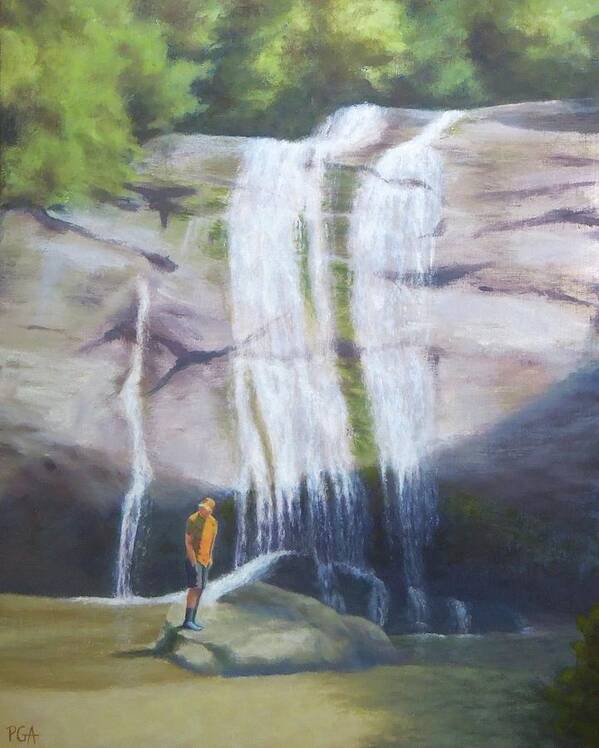 Waterfalls Poster featuring the painting Mountain Treasure by Phyllis Andrews