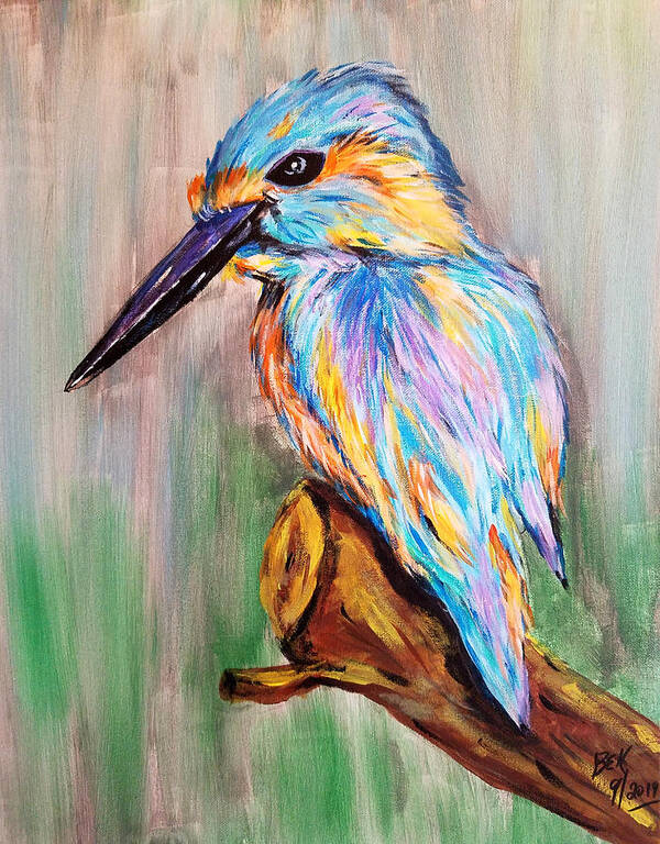 King Fisher Poster featuring the painting Mr King Fisher by Brent Knippel