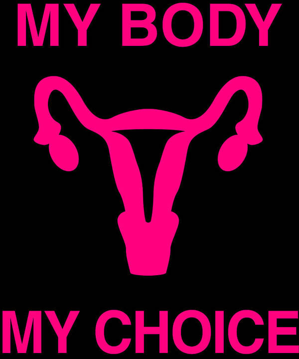 Funny Poster featuring the digital art My Body My Choice Reproductive Rights by Flippin Sweet Gear
