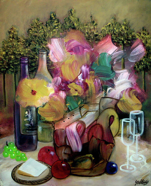 Still Life Poster featuring the painting Napa Gold by Jim Stallings