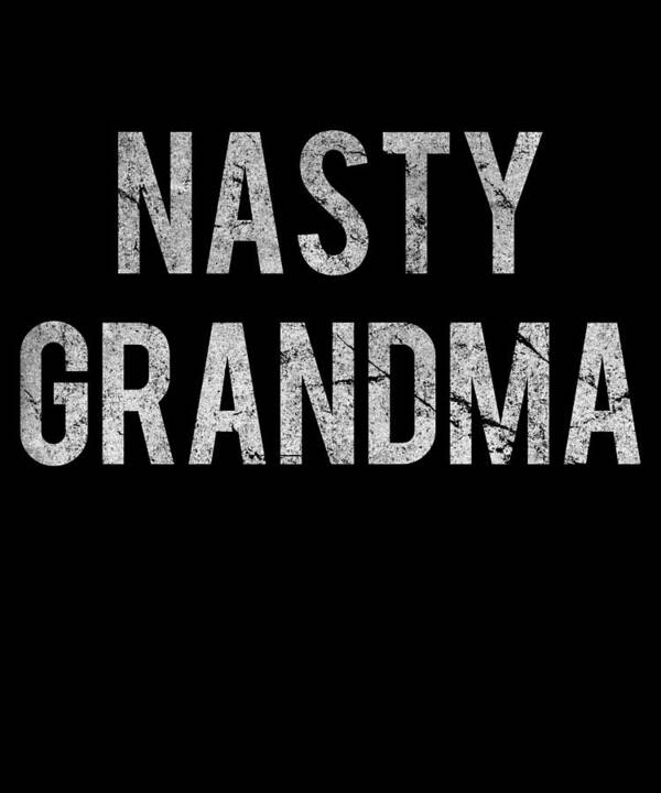 Funny Poster featuring the digital art Nasty Grandma Retro by Flippin Sweet Gear