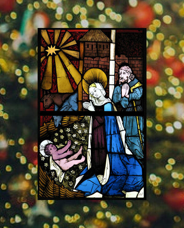 Christmas Poster featuring the digital art Nativity by Bill Ressl