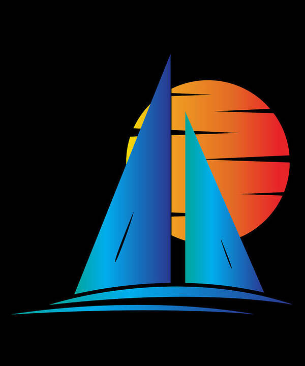 Cool Poster featuring the digital art Nautical Sailboat Sailing by Flippin Sweet Gear