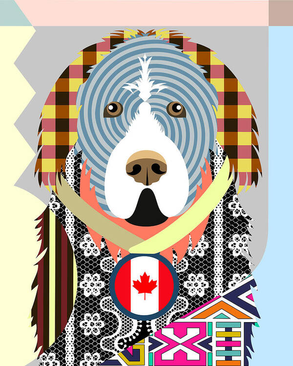 Newfoundland Dog Poster featuring the digital art Newfoundland Dog by Lanre Studio