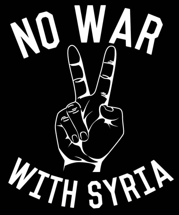 Funny Poster featuring the digital art No War With Syria by Flippin Sweet Gear