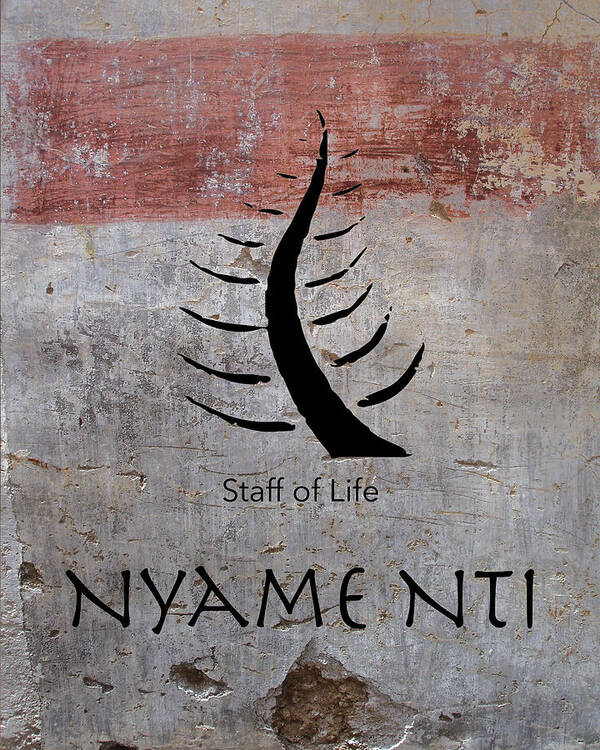 West African Art Poster featuring the digital art Nyame Nti Adinkra Symbol by Kandy Hurley