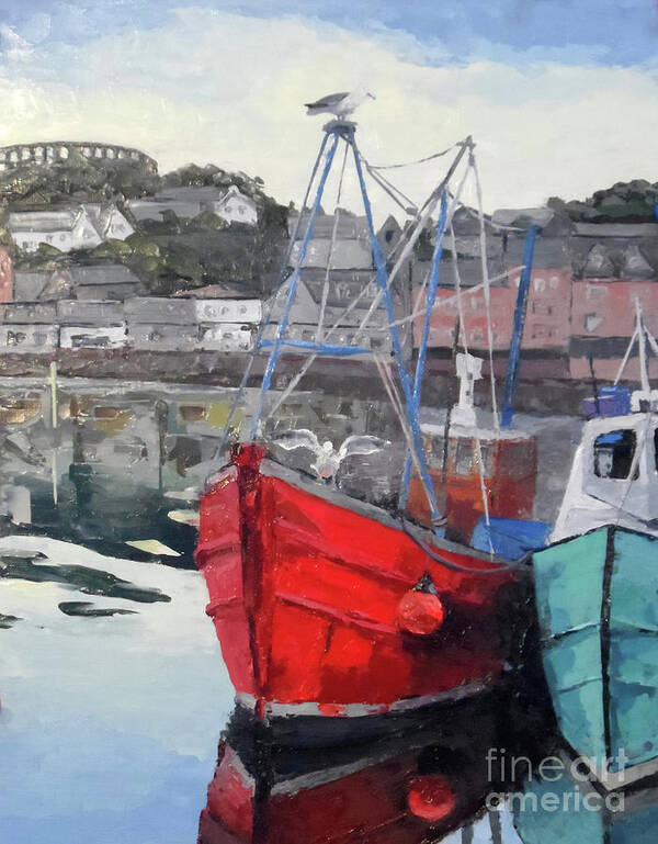 Scotland Poster featuring the painting Oban Harbor, 2015 by PJ Kirk