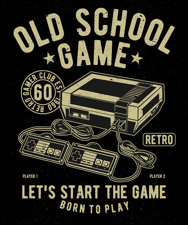 Gamer Poster featuring the digital art Old School Game Retro Gamer Club by Jacob Zelazny