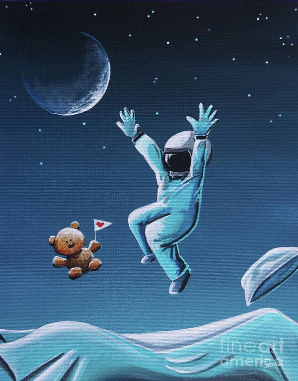 Astronaut Poster featuring the painting One Giant Leap by Cindy Thornton