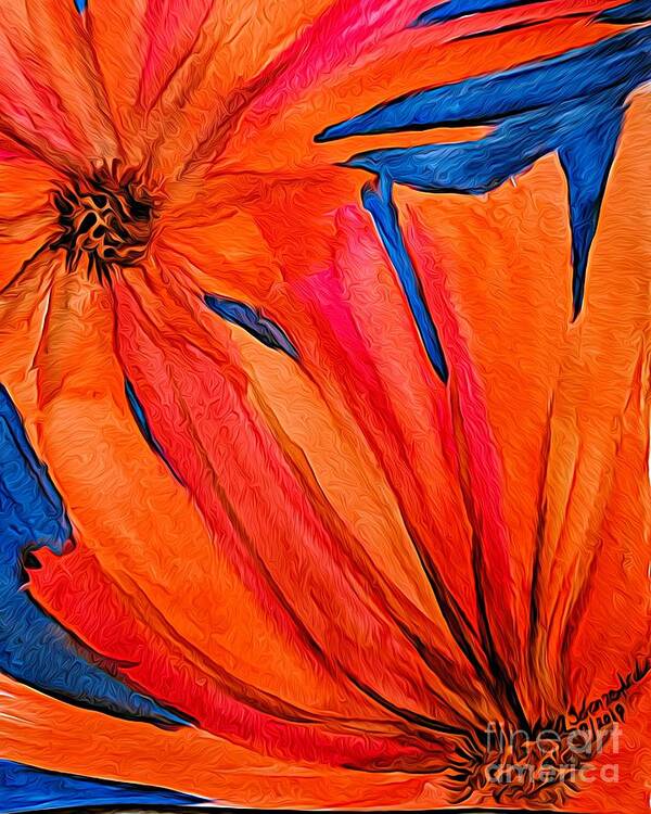 Petals Poster featuring the painting Orange Flowers by Aurelia Schanzenbacher