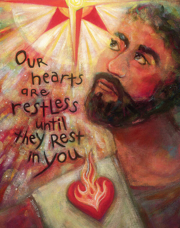 Jen Norton Poster featuring the painting Our Hearts Are Restless by Jen Norton