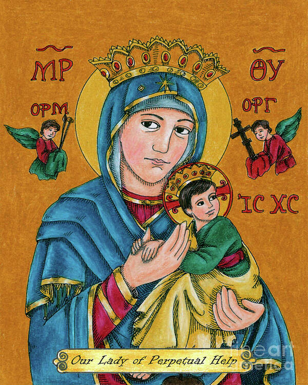 Our Lady Of Perpetual Help Poster featuring the painting Our Lady of Perpetual Help - BNOPE by Brenda Nippert