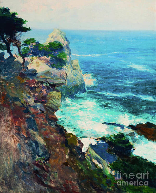 California Poster featuring the painting Out to Sea Point Lobos by Peter Ogden
