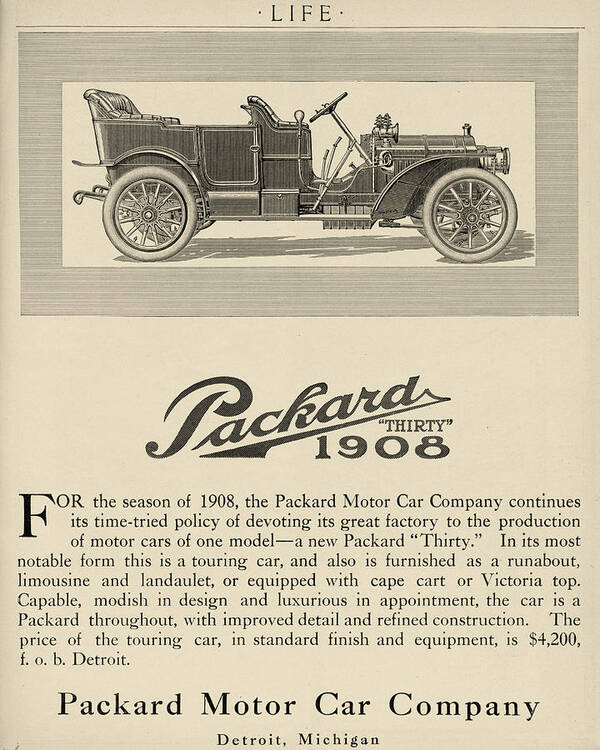 Packard 30 Poster featuring the mixed media Packard Thirty Advertisement by Unknown