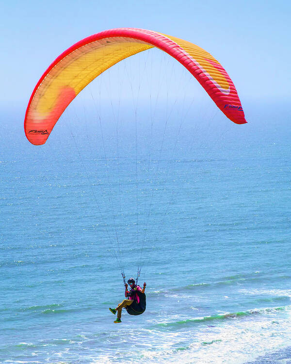 Paragliders Poster featuring the photograph Paragliding on a Breezy Afternoon 13 5.30.22 by Lindsay Thomson
