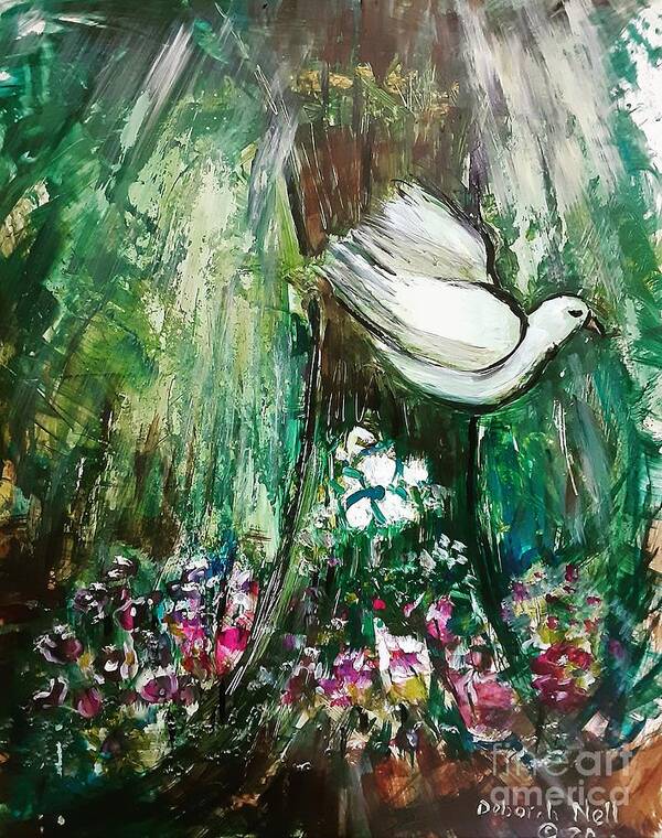 Dove Poster featuring the painting Peace Is In The Land by Deborah Nell