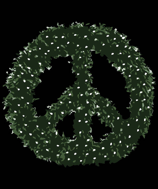 Christmas 2023 Poster featuring the digital art Peace Wreath by Flippin Sweet Gear