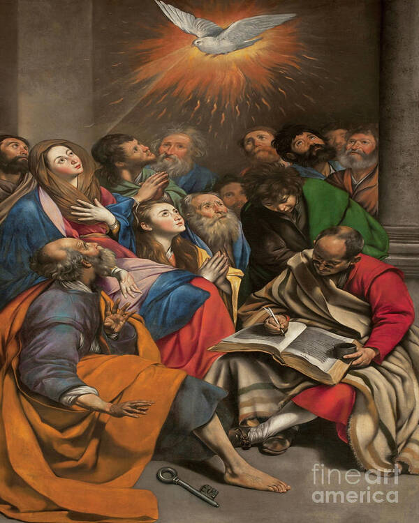 Pentecost Poster featuring the painting Pentecost - CZPST by Juan Bautista Maino