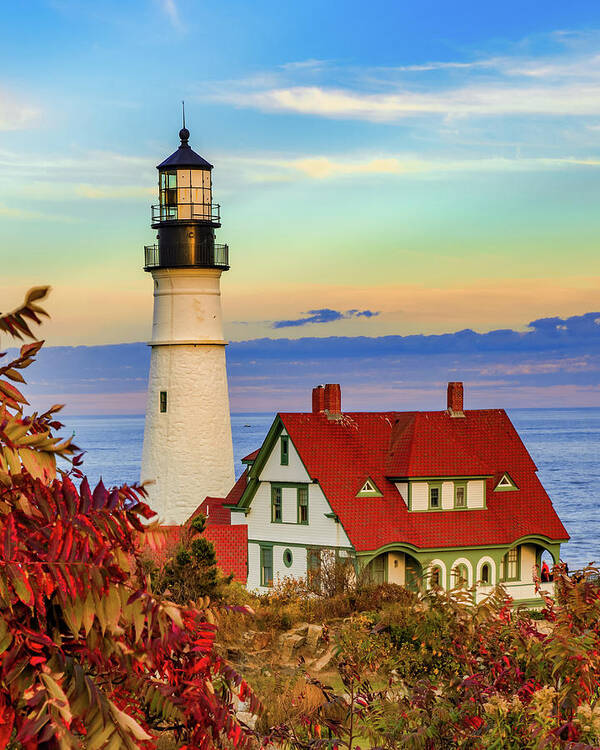 Portland Head Light Poster featuring the photograph Portland Head Light On The North Atlantic Ocean by Gregory Ballos