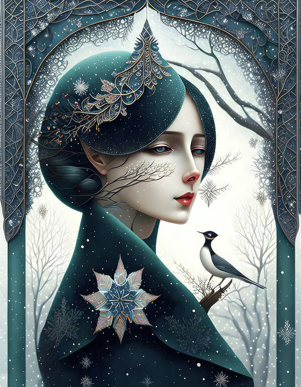 Winter Poster featuring the painting Portrait of Winter by Bob Orsillo