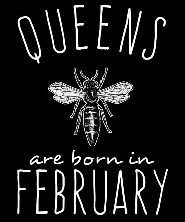 Funny Poster featuring the digital art Queens Are Born In February by Flippin Sweet Gear