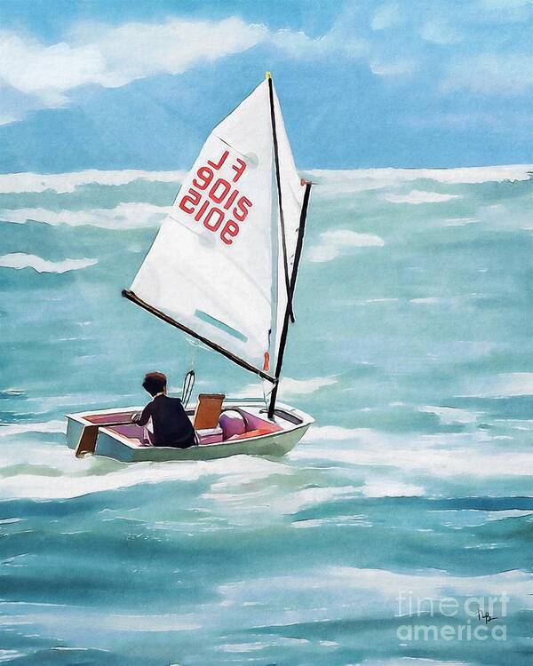 Sailing Poster featuring the painting Racing the Wind by Tammy Lee Bradley