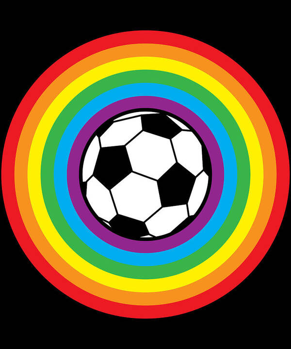 Cool Poster featuring the digital art Rainbow Soccer Ball by Flippin Sweet Gear
