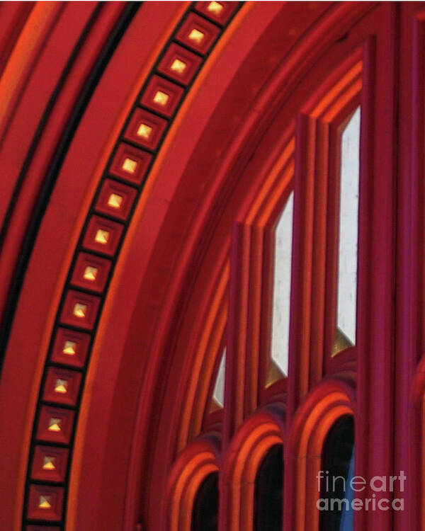 Red Poster featuring the photograph Red Door Abstract by Kimberly Blom-Roemer