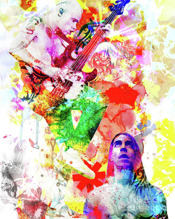 Original Poster featuring the painting Red Hot Chili Peppers by Ryan Rock Artist