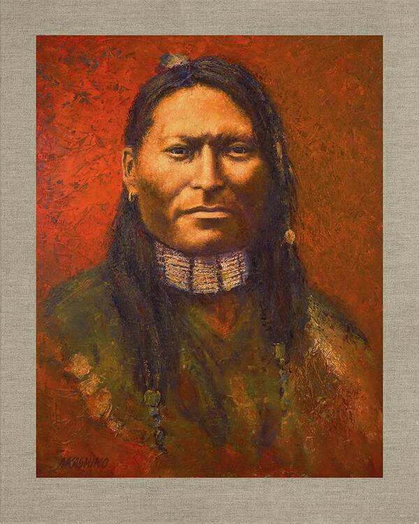Kashino Art Poster featuring the painting Red Sleeve, Sioux by Mark Kashino