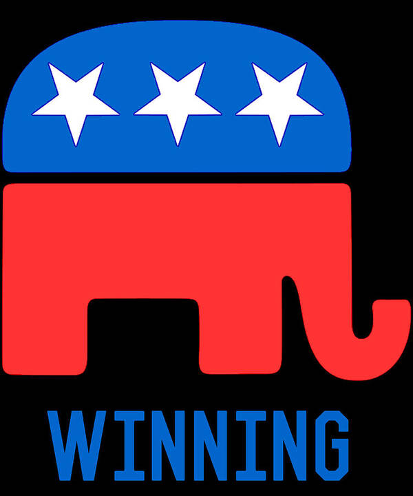Cool Poster featuring the digital art Republican GOP Elephant Winning by Flippin Sweet Gear