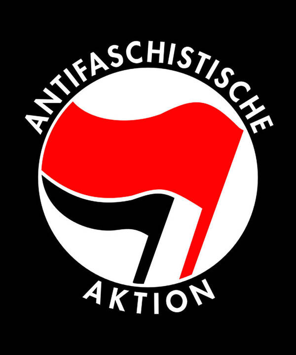 Funny Poster featuring the digital art Retro Germany Antifaschistische Aktion Anti-Fascist by Flippin Sweet Gear