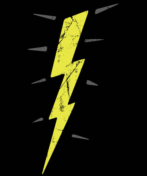 Funny Poster featuring the digital art Retro Lightening Bolt by Flippin Sweet Gear