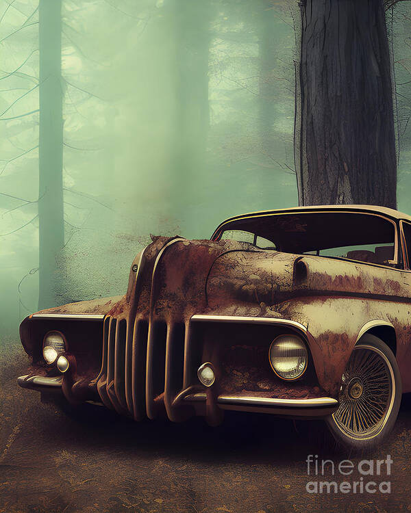 Poster Old rusted Cars