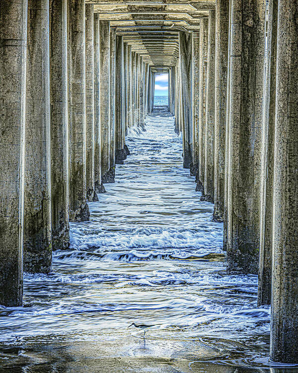 Pier Poster featuring the photograph Sandpiper Pier, Huntington Beach, California by Don Schimmel