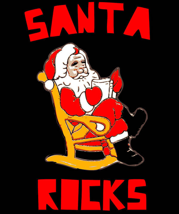 Christmas 2023 Poster featuring the digital art Santa Rocks Funny Christmas by Flippin Sweet Gear