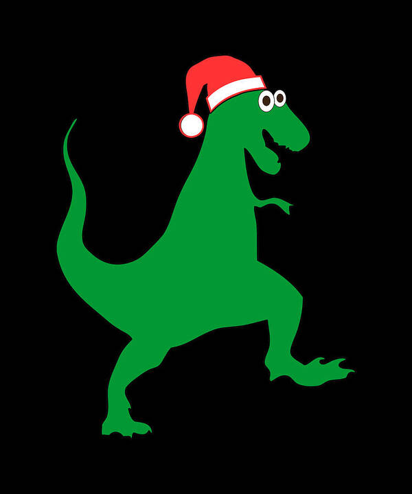 Christmas 2023 Poster featuring the digital art Santasaurus Santa T-Rex Dinosaur Christmas by Flippin Sweet Gear