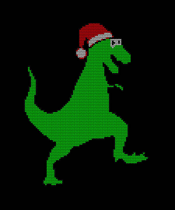 Christmas 2023 Poster featuring the digital art Santasaurus Ugly Christmas Sweater by Flippin Sweet Gear