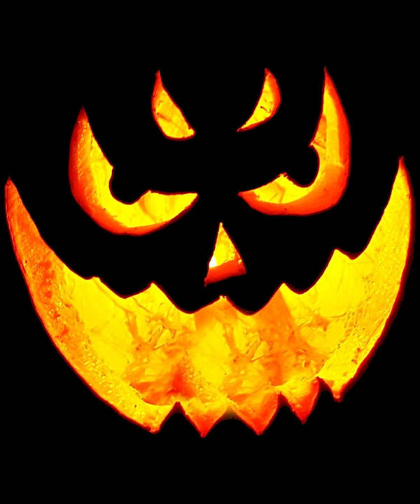 Jack O Lantern Poster featuring the digital art Scary Glowing Pumpkin Halloween Costume by Flippin Sweet Gear