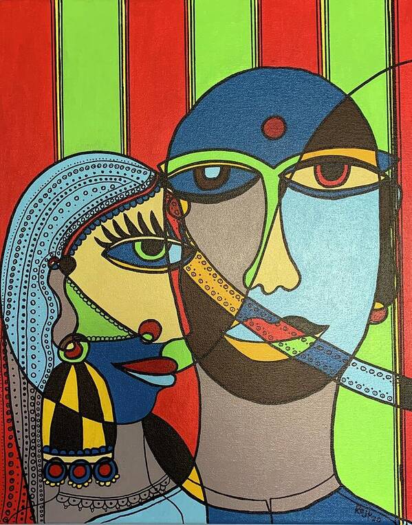 Abstract Poster featuring the painting Second Look by Raji Musinipally