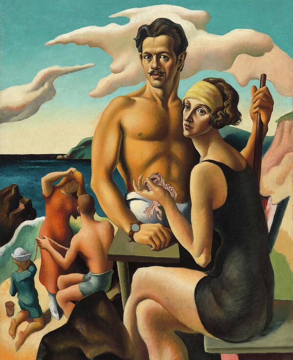 Thomas Hart Benton Poster featuring the painting Self-Portrait with Rita, 1924 by Thomas Hart Benton