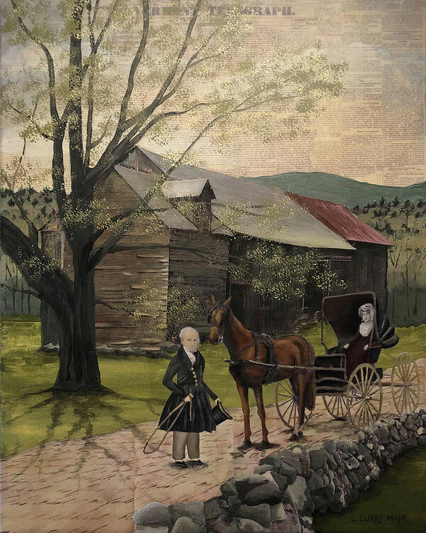 Barn Poster featuring the mixed media Silas Bigelow Barn by Lisa Curry Mair
