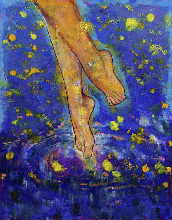 Skinny Dipping Poster featuring the painting Skinny Dipping by Michael Creese