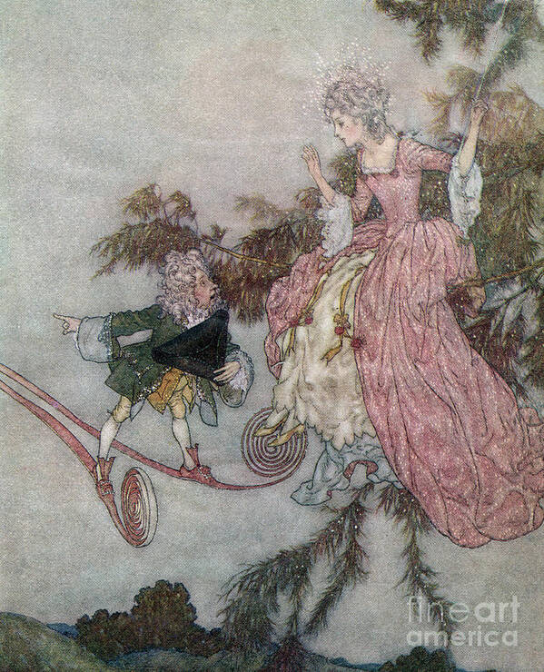 18th Century Poster featuring the drawing Sleeping Beauty, c1915 by Edmund Dulac