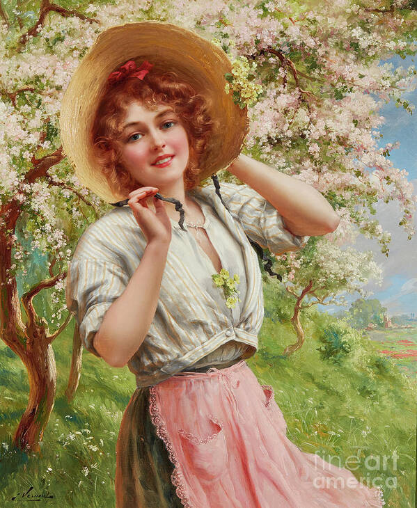 Emile Vernon Poster featuring the painting Springtime by Emile Vernon by Tina LeCour